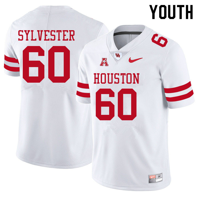 Youth #60 Trevonte Sylvester Houston Cougars College Football Jerseys Sale-White - Click Image to Close